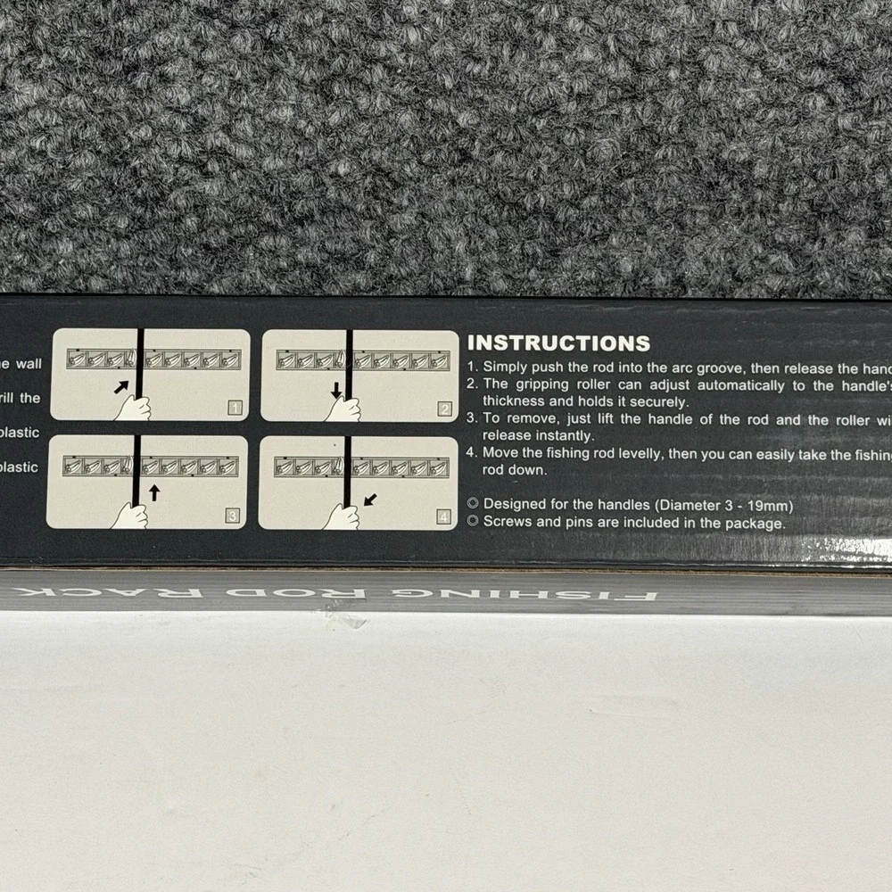 PLUSINNO V9 Fishing Rod Rack  Vertical Wall Mounted Holder for 9 Rods NEW SEALED